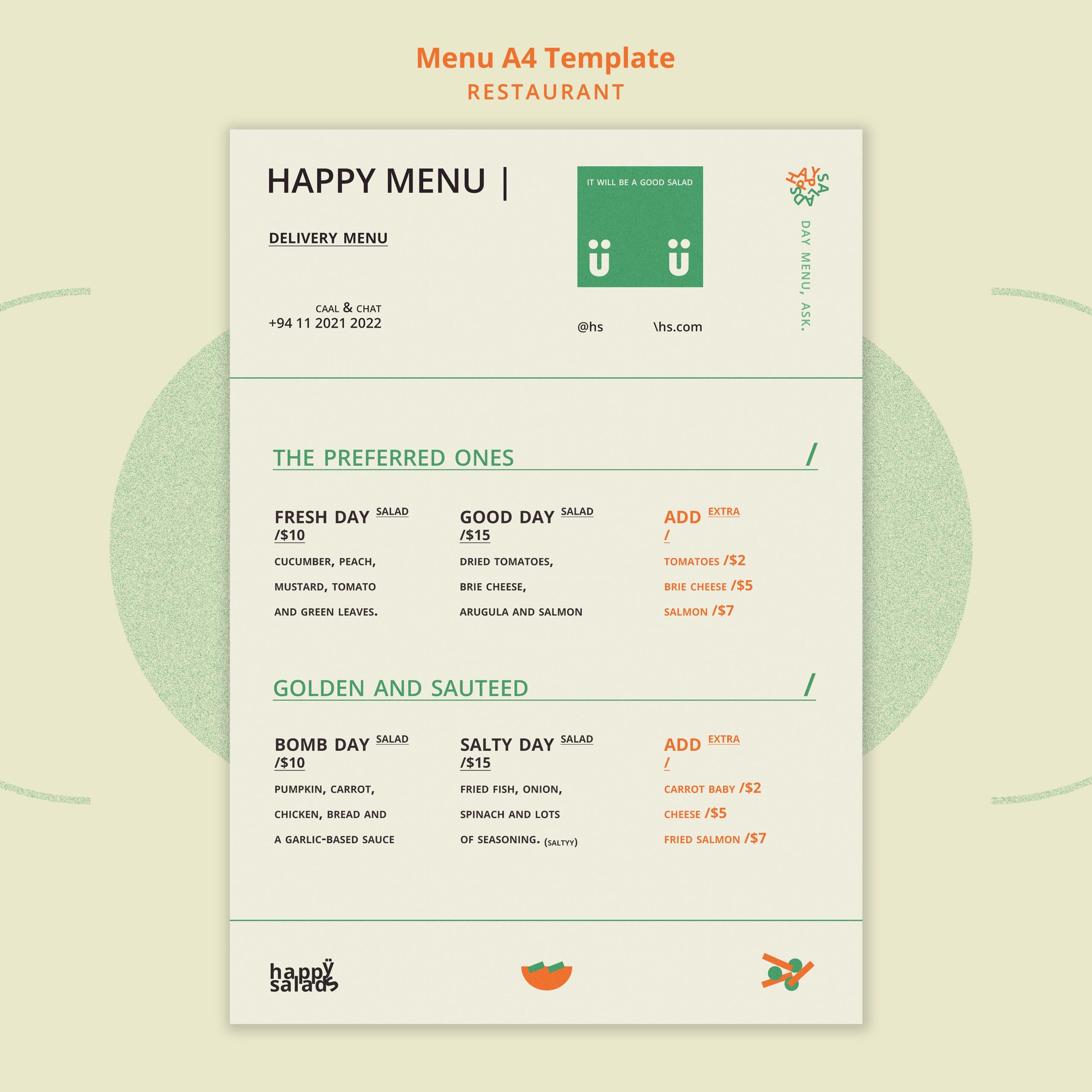 Menu Design Service