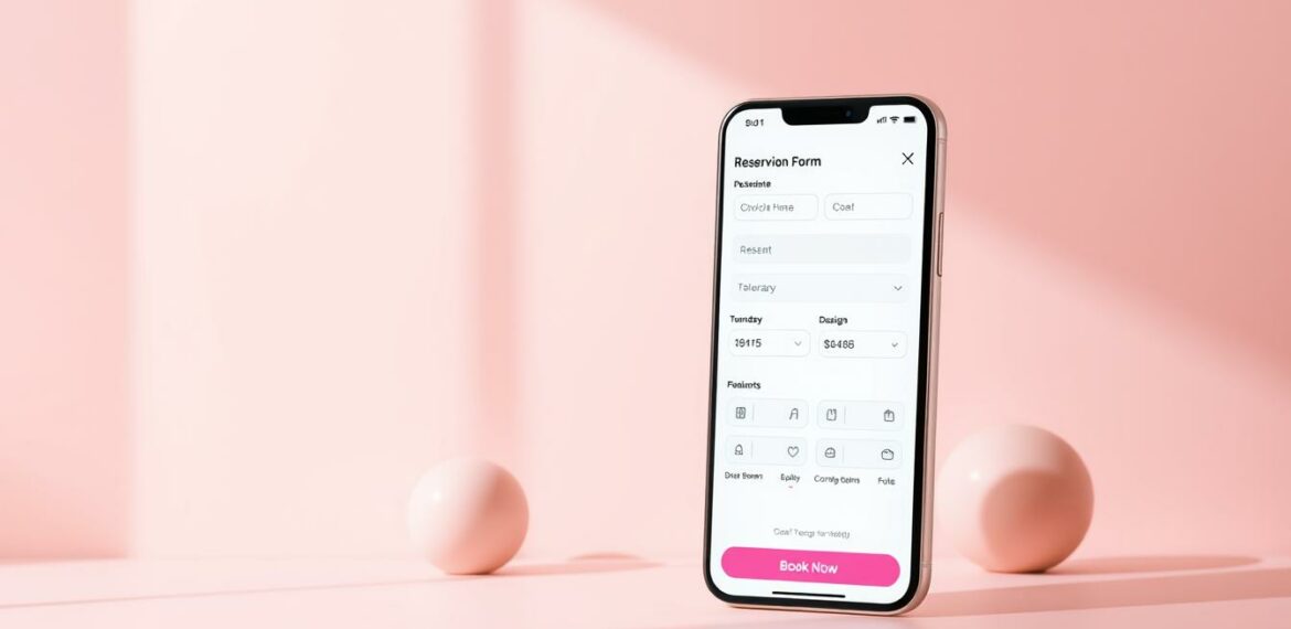 reservation form modern ui ux design for an app