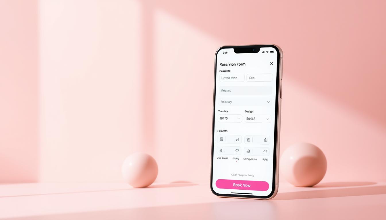 reservation form modern ui ux design for an app