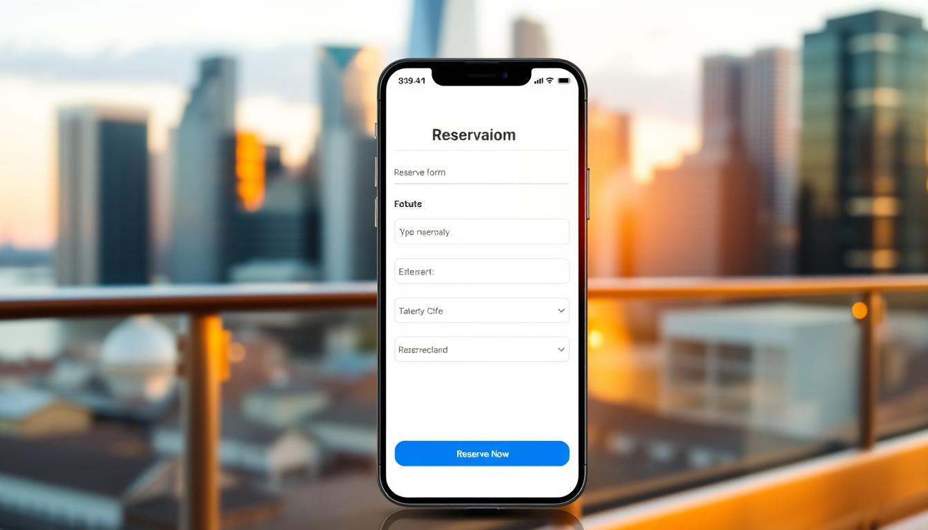 reservation form modern ui ux design for an app